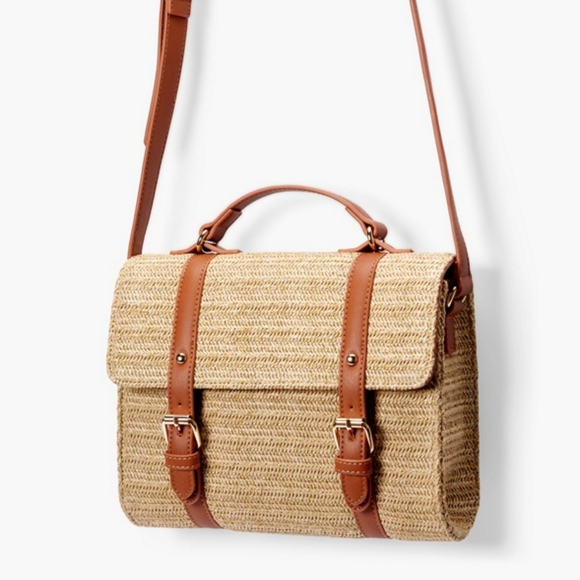 Wicker Rattan Straw Crossbody Purse Hand Beach Summer Shoulder Bag NWT - Picture 3 of 8